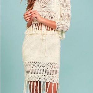 Mink Pink crochet skirt